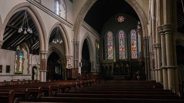 Stain glass windows at Christ Church Southgate