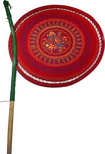 Nokshi Pakha: Decorated hand-fan traditionally made by women and commercial artisans