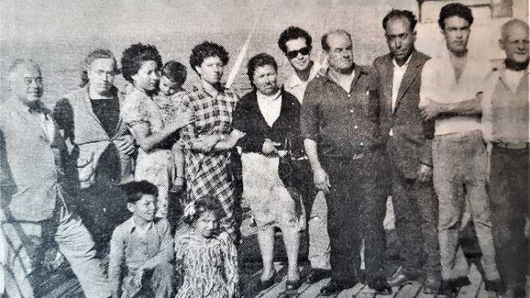 People from the village Lurucina migrating to the UK in 1956. Image courtesy of Ismail Veli and his family