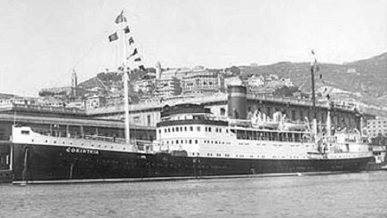 The Corinthia, a ship that brought over many Cypriots migrating to the UK. Image courtesy of Ismail Veli and his family