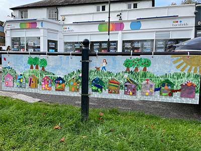 A mural threaded through Enfield Town in Autumn 2022