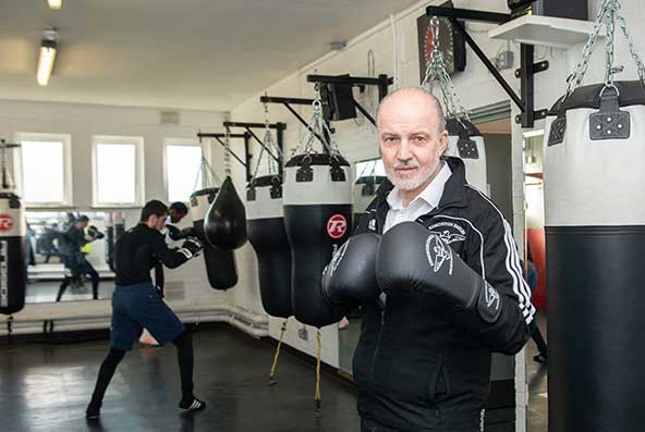 Archbishop Costakis Evangelou - training at the Edmonton Eagles Amateur Boxing Club