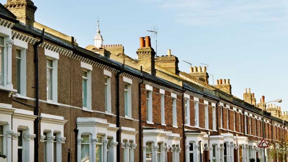 A row of terraced houses on a typical British street