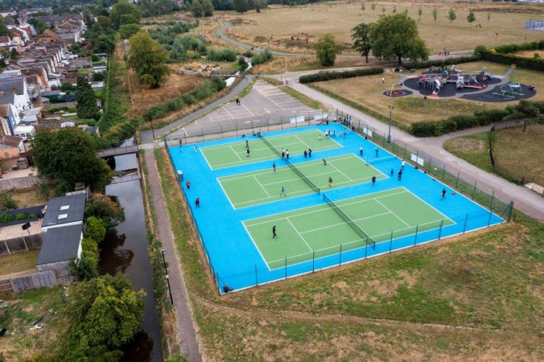 Birds eye view of Albany Tennis Courts