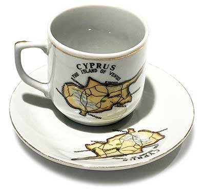 Cypriot coffee cup and saucer. Photo credit: Tina Plevriti