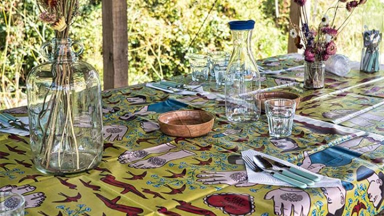 Set table for a community lunch at Forty Hall vineyard. Photo credit: Derek Grant 