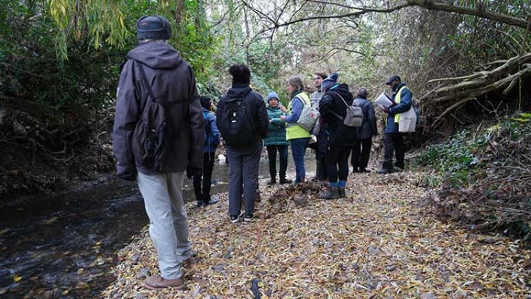 Participants during a river walk