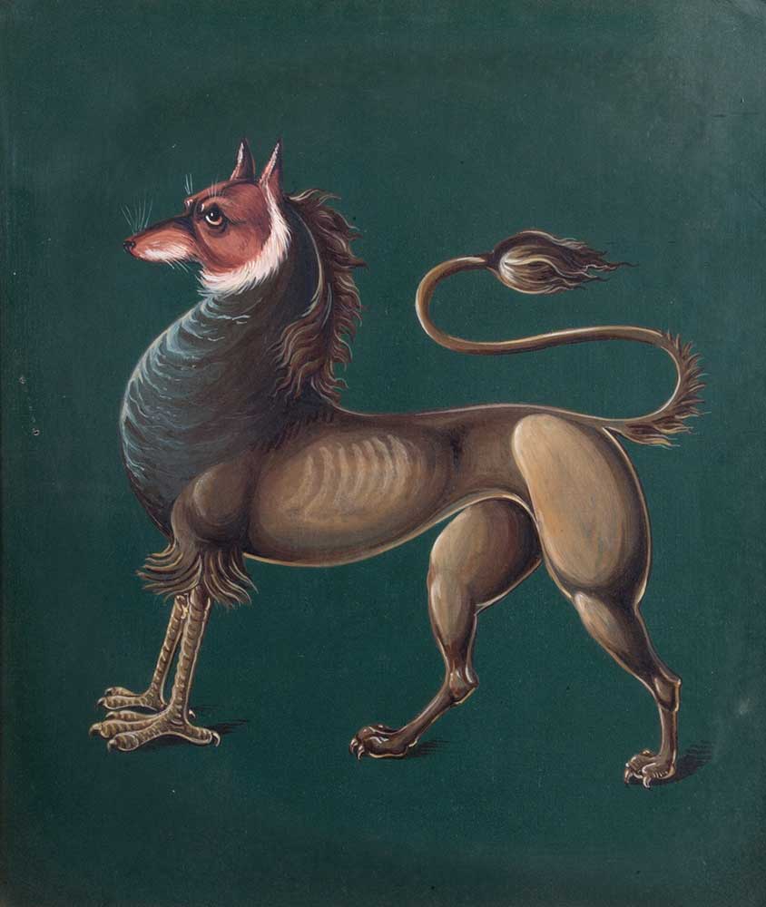 Painting of the Enfield Beast circa 1940s. Printer/artist W.A Mussett