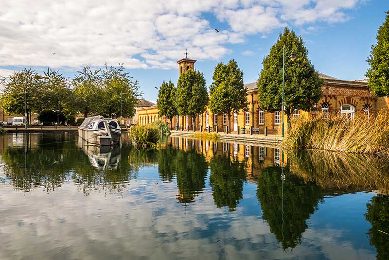 Building next to a river